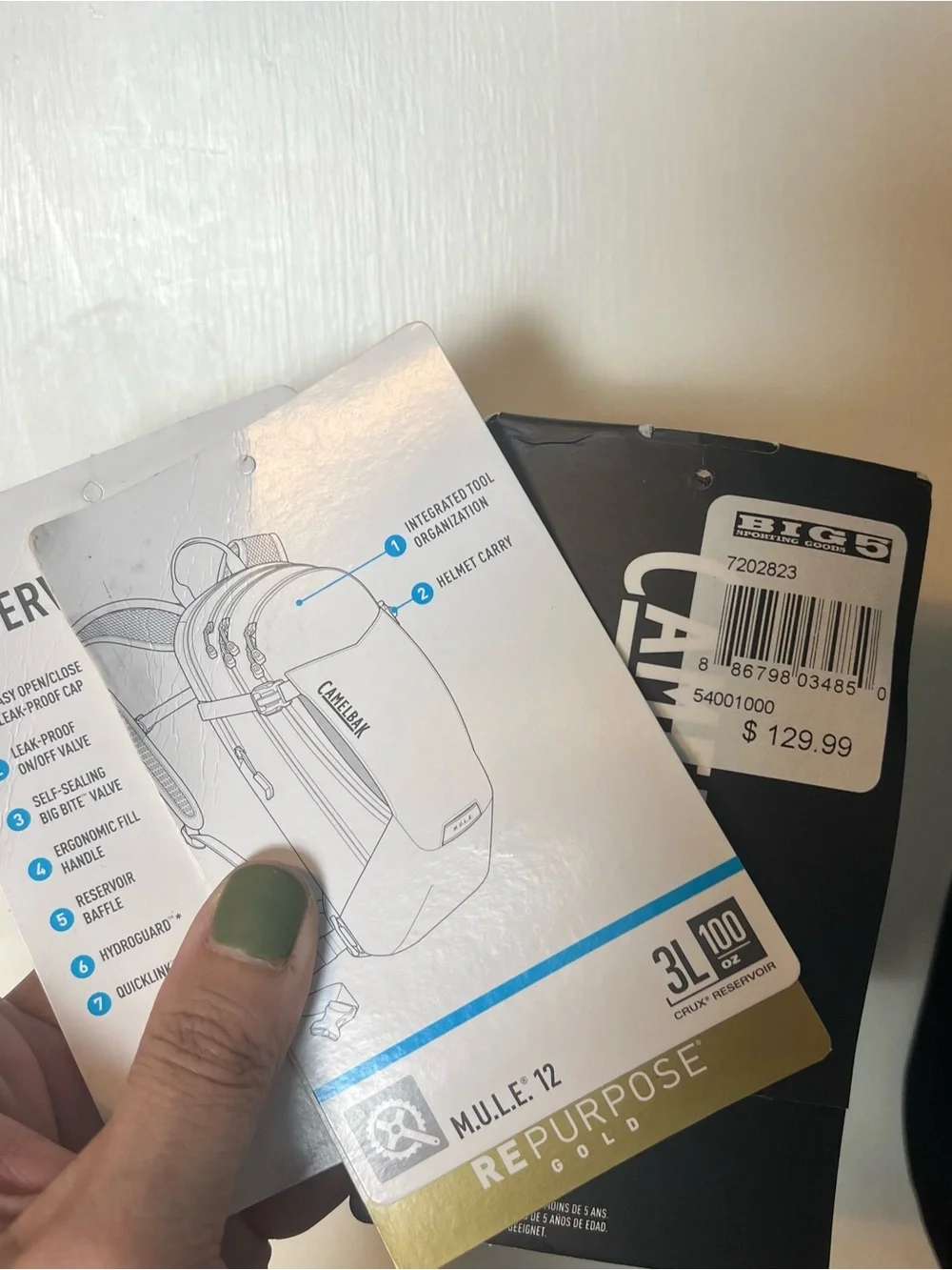 CamelBak M.U.L.E. Hydration Backpack 3L Crux Black Daypack 100oz